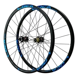 CTRIS Spares Bicycle Wheelset 26 / 27.5 / 29in Bicycle Wheelset, Aluminum Alloy Ultralight Rim 24 Holes Disc Brake Mountain Bike Wheelset (Color : Blue, Size : 29in)