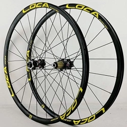 ZYHDDYJ Mountain Bike Wheel Bicycle Wheelset 26 / 27.5 / 700C / 29 Bike Wheelset Mountain Road Bicycle Wheels Thru Axle Front Rear Rim Cycling Wheel Set Disc Brake 8-12 Speed Cassette ( Color : Black hub Golden logo , Size : 27.5in )