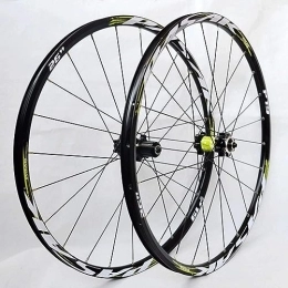 FOXZY Mountain Bike Wheel Bicycle Wheelset 26 / 27.5 Inch Mountain Bike Wheels Double Wall Rims Box Hubs Sealed Bearings Disc Brakes 7-11 Speed (Color : Green, Size : 27.5)