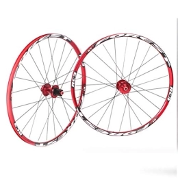 CTRIS Spares Bicycle Wheelset 26" / 27.5" Inch Mountain Bike Wheelset Double Wall Alloy Rim Disc Brake Sealed Bearing Quick Release 24H 8 / 9 / 10 / 11 (Color : Red, Size : 27.5in)