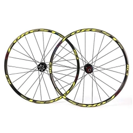 WRNM Spares Bicycle Wheelset 26" 27.5" MTB Bike Wheel Set Disc Brake Double Wall Rim 7-11 Speed Sealed Bearings Hub (Color : Yellow, Size : 27.5inch)