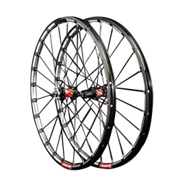 CTRIS Spares Bicycle Wheelset 26 / 27.5inch Bike Wheelset, Quick Release 24-hole Straight Pull 4 Bearing Disc Brake Wheel MTB Rim Cycling Wheels (Color : Black red, Size : 27.5in)