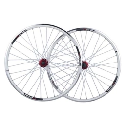WRNM Spares Bicycle Wheelset 26 Bicycle Wheelset, Bike Rear Double Wall MTB Rim Quick Release V-Brake Hybrid / Mountain Bike Hole Disc 8 9 10 Speed (Color : White, Size : 26inch)