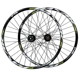 CTRIS Spares Bicycle Wheelset 26" Cycling Wheels, Rear Bike Wheels Double Wall MTB Rim Disc Brakes Quick Release 7 / 8 / 9 / 10 / 11 Speed (Color : Green, Size : 26in)