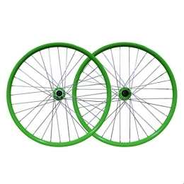 CTRIS Spares Bicycle Wheelset 26 Inch Bike Wheelset MTB Disc Brake Bicycle Wheel Double Wall Alloy Rim Quick Release 7 8 9 Speed 2 Palin 32 Hole (Color : Green)