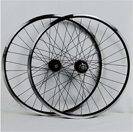 HAENJA Spares Bicycle Wheelset 26 Inch Dual Wall Aluminum Alloy Hybrid, Bearing Disc V-ring Mountain Bike Wheel Set Wheelsets (Color : Schwarz)