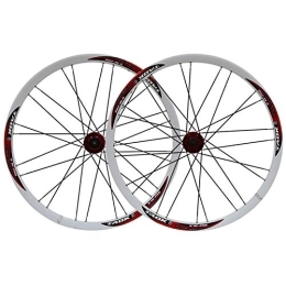 CTRIS Spares Bicycle Wheelset 26 Inch Mountain Bike Bicycle Wheels Double Layer Alloy Rim Tires 1.5-2.1" 7 8 9 Speed Disc Brake Quick Release 24H (Color : A)