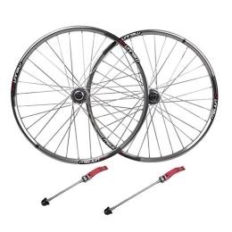 WRNM Spares Bicycle Wheelset 26 Inch Silver Wheelset, Mountain Bike Disc Brake Wheel Polished Flat Spokes Alloy Hub Quick Release