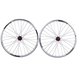 WRNM Spares Bicycle Wheelset 26" MTB Cycling Wheels Double Layer Alloy Rim Front Rear Bike Wheelset V / disc Brake 32 Hole 7 8 9 10 11 Speed Quick Release (Color : White)