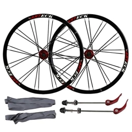 WRNM Spares Bicycle Wheelset 26inch Mountain Bike, Double Wall MTB Rim Quick Release V-Brake Hybrid / Mountain Bike 24 Hole Disc 7 8 9 10 Speed (Color : A, Size : 26inch)