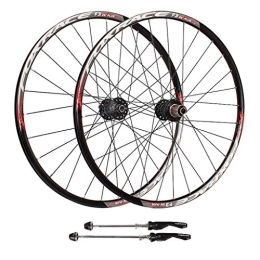 WRNM Spares Bicycle Wheelset 27.5 Inch Mountain Bike, Double Wall Ultralight Carbon Fiber MTB V-Brake Hybrid 24 Hole Disc 8 9 10 Speed 100mm (Color : B, Size : 26inch)