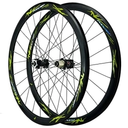 CTRIS Spares Bicycle Wheelset 29'' Bike Wheels, Double Wall MTB Rim 24 Holes Disc Brake V Brake 7-12 Speed Flywheel Cycling Wheels 700C (Color : Green)