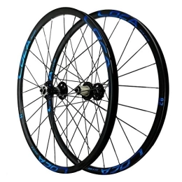 CTRIS Spares Bicycle Wheelset Bicycle Wheels, 26 / 27.5'' Double-decker Mountain Bike Rim Aluminum Alloy 24 Holes Quick Release 8 / 9 / 10 / 11 / 12 Speed (Color : Blue, Size : 27.5in)