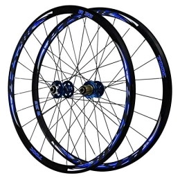 CTRIS Spares Bicycle Wheelset Bicycle Wheelset, Cycling Wheels 700c Double Wall MTB Rim Quick Release Off-road Disc Brake 29in Cycling Wheels (Color : Blue hub)