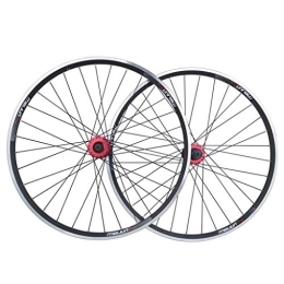 WRNM Spares Bicycle Wheelset Bike Wheelset 26, Double Wall MTB Rim Quick Release V-Brake Disc Brake Hybrid Mountain Bike Hole Disc 7 8 9 10 Speed (Color : A, Size : 20inch)