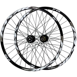 CTRIS Spares Bicycle Wheelset Cycling Wheels, 26 / 27.5 / 29 Inch Bicycle Wheel Double Wall MTB Rim 32 Holes Disc Brakes 7-11 Speed Flywheel (Color : Black, Size : 26in)