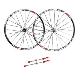 WRNM Spares Bicycle Wheelset Mountain Bike 27.5, Double Wall MTB Rim 26inch Quick Release V-Brake Bike Wheelset Hybrid 24 Hole Disc 8 9 10 Speed (Color : B, Size : 26inch)