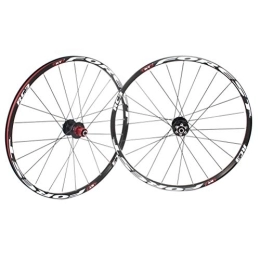 CTRIS Spares Bicycle Wheelset Mountain Bike Double Wall Wheelset 26" 27.5" Disc Brake Bicycle Wheel Alloy Rim MTB Sealed Bearing Quick Release 32 Hole Disc Brake 8 9 10 11 Speed (Color : Black, Size : 26in)