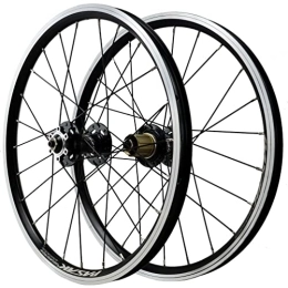 CTRIS Spares Bicycle Wheelset Mountain Bike MTB Wheelset 20 Inch Alloy Disc Brake V Brake Sealed Bearing Bicycle Wheel 7 8 9 10 11 12 Speed Six Claws 24holes Quick Release (Color : Black)
