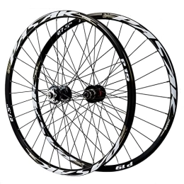 CTRIS Spares Bicycle Wheelset Mountain Bike Wheelset 26 / 27.5 / 29 Inch, Aluminum Alloy Rim 32H Disc Brake MTB Wheelset, Quick Release Front Rear Wheels Bike Wheels, Fit 7-11 Speed (Color : G, Size : 29inch)