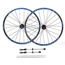 WRNM Spares Bicycle Wheelset Mountain Bike Wheelset 26 27.5 Inch, Double Wall Quick Release Sealed Bearings MTB Wheels Disc Brake 24 Hole 8 9 10 Speed (Color : Blue, Size : 26inch)