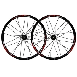 CTRIS Mountain Bike Wheel Bicycle Wheelset Mountain Bike Wheelset 26 Disc Brake MTB Bicycle Wheelset Double Layer Alloy Rim 7 8 9 Speed Quick Release 24 Holes (Color : A)