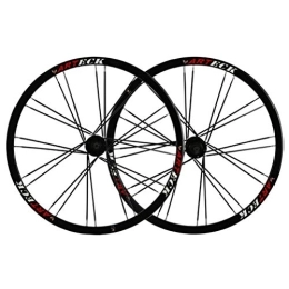 CTRIS Spares Bicycle Wheelset Mountain Bike Wheelset 26 Double Layer Alloy Rim Sealed Bearing 7 8 9 10 Speed Disc Brake QR Front 20H Rear 24H Wheels (Color : Black)