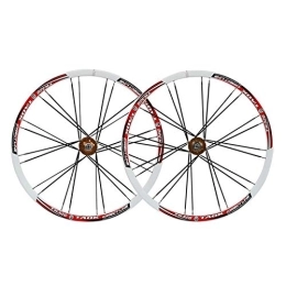 CTRIS Spares Bicycle Wheelset Mountain Bike Wheelset 26 Inch Double Wall Alloy Rim Disc Brake Palin Bearing Quick Release 8 9 10 Speed Straight Pull Hub 24 Holes (Color : E)