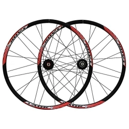 CTRIS Mountain Bike Wheel Bicycle Wheelset Mountain Bike Wheelset 26 Inch Double Wall Alloy Rim Tires 1.5-2.1" Disc Brake 7 8 9 Speed Quick Release 24 Holes (Color : A)