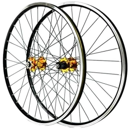 CTRIS Spares Bicycle Wheelset Mountain Bike Wheelset 26 Inch MTB Double Wall Alloy Rims Disc / V Brake QR Sealed Bearing Hubs 7 / 8 / 9 / 10 / 11 Speed Cassette 32H (Color : Yellow)