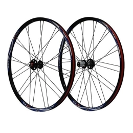 CTRIS Mountain Bike Wheel Bicycle Wheelset Mountain Bike Wheelset 26 MTB Double Layer Alloy Rim 7 8 9 Speed Disc Brake Quick Release Front And Rear 24 / 28 Holes (Color : E)