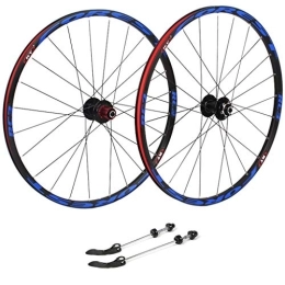 WRNM Mountain Bike Wheel Bicycle Wheelset Mountain Cycling Wheels, 26 Bicycle Double Wall MTB Rim Quick Release V-Brake Hybrid / Hole Disc 7 8 9 10 Speed 100mm (Size : 26inch)