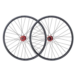 ZYHDDYJ Mountain Bike Wheel Bicycle Wheelset MTB Bicycle Wheel Mountain Bike Wheelset 26 27.5 29 Inch Disc Brake 32H 120 Sounds Quick Release Barrel Shaft For 8 9 10 11 Speed Freewheel ( Color : Red hub , Size : 27.5 inch )