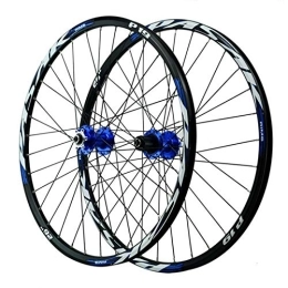 CTRIS Spares Bicycle Wheelset MTB Bike Wheels, Aluminum Alloy Disc Brake Quick Release Easy To Dismantle 26 / 27.5 / 29'' Bicycle Wheelset (Color : Blue, Size : 26in)