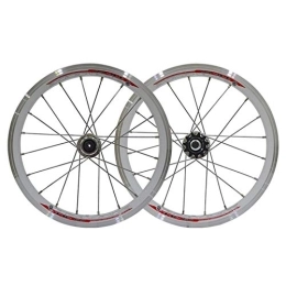 CTRIS Spares Bicycle Wheelset MTB Mountain Bike Wheel 16in Aluminum Alloy Bicycle Wheel Set Folding Bike Wheel Quick Release Alloy Rim 20H 11 Speed (Color : C)