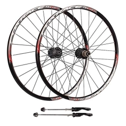 WRNM Spares Bicycle Wheelset Road Bike Wheelset, Double Wall Ultralight Carbon Fiber MTB V-Brake Hybrid 24 Hole Disc 8 9 10 Speed 100mm 26inch Black (Color : A, Size : 26inch)