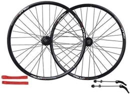  Mountain Bike Wheel Bike Wheel Bicycle Wheel Set Bicycle wheelset 26 inch Double-Walled Aluminum Alloy Bicycle Wheels disc Brake Mountain Bike Wheel Set Quick Release American Valve 7 / 8 / 9 / 10 Speed (Color : Red) (Black)