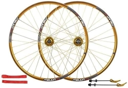  Mountain Bike Wheel Bike Wheel Bicycle Wheel Set Bicycle wheelset 26 inch Double-Walled Aluminum Alloy Bicycle Wheels disc Brake Mountain Bike Wheel Set Quick Release American Valve 7 / 8 / 9 / 10 Speed (Color : Red) (Gold)
