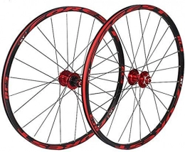 Mnjin Mountain Bike Wheel Bike Wheel Tyres Spokes Rim Mountain Bike Wheelset 26In Rear / Front Wheel, Double Walled Aluminum Alloy MTB Bike Impeller Fast Release V-Brake Hybrid Sealed Bearings 8 / 9 / 10 Speed