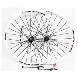 DSHUJC Spares Bike Wheels 26 Inch, Double Wall 27.5 Inch Rim Cycling Hub 5 Palin Hybrid Quick Release 24 Hole 7 / 8 / 9 / 10 Speed Mountain Bike Disc Brake Wheel Set Inch Finished with 28 Holes