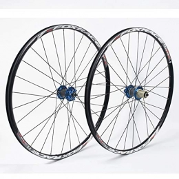 WangT Mountain Bike Wheel Bike Wheelset, 26 / 27.5Inch Mountain Bike Wheel Brake Wheel Set Lightweight Alloy Construction Unisex's Easy To Install, Blue, 26