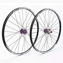 WangT Mountain Bike Wheel Bike Wheelset, 26 / 27.5Inch Mountain Bike Wheel Brake Wheel Set Lightweight Alloy Construction Unisex's Easy To Install, Purple, 26