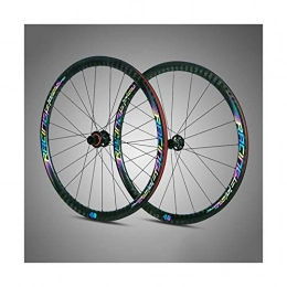 BIKERISK Spares BIKERISK Bicycle wheel set RS ultra light 40 knife carbon fiber road rim colorful logo four-axis disc brakes road wheel group barrel shaft quick release optional, Barrelaxisversion