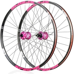 CAISYE Mountain Bike Wheel CAISYE 26 / 27.5 / 29 Inch Bicycle Wheel (Front + Rear), Mountain Bike Wheelset Double Walled Aluminum Alloy MTB Rim Fast Release Disc Brake 32H 7-11 Speed Cassette, Pink, 27.5in