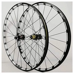 CAISYE Mountain Bike Wheel CAISYE 26 Inch Mountain Bike Wheelset, Bicycle Wheel (Front + Rear) Double-Walled Aluminum Alloy Rim Quick Release Disc Brake 32H 7-12 Speed Release Axles Accessory, Black Hub