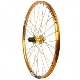 CAISYE Spares CAISYE Bike Wheel Set 26 Inches Compatible with 7 8 9 10 Speed Flywheel Quick Release Aluminum Alloy Ultralight Mountain Bike, Gold Rear Wheel Axles Accessory