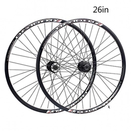 CAISYE Mountain Bike Wheel CAISYE Mountain Bike Wheelset 20 / 24 / 26 / 27.5 Inches, 700C Aluminum Alloy The Classic 6 Pawl 72 Click System Barrel Shaft Quick Release Disc Brake Wheel Set, 26in, Rotate quick release