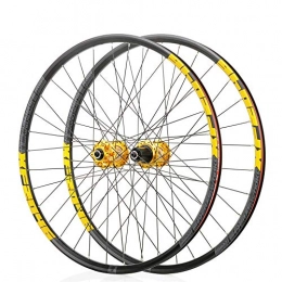 CAISYE Mountain Bike Wheel CAISYE MTB Bicycle Wheelset 27.5 In, Double Wall Quick Release 29ER Hybrid / Mountain Bike Rim Hub Disc Brake Quick Release 8 9 10 11Speed, Gold