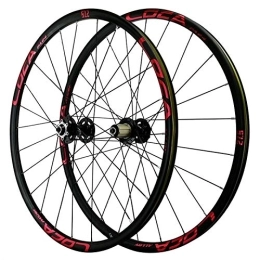 CHICTI Mountain Bike Wheel CHICTI 26 / 27.5 / 29 In Bike Wheelset, Double Wall MTB Rim 4 Peilin Bearing Quick Release Disc Brake Mountain Cycling Wheels Outdoor (Color : Black red, Size : 27.5in)