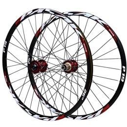 CHICTI Mountain Bike Wheel CHICTI 26 / 27.5 / 29" Rear Wheel Bicycle, Front 2 Rear 4 Bearings Disc Brakes 7 / 8 / 9 / 10 / 11 Speed Mountain Bike Quick Release Wheel Outdoor (Color : Red hub, Size : 27.5in)